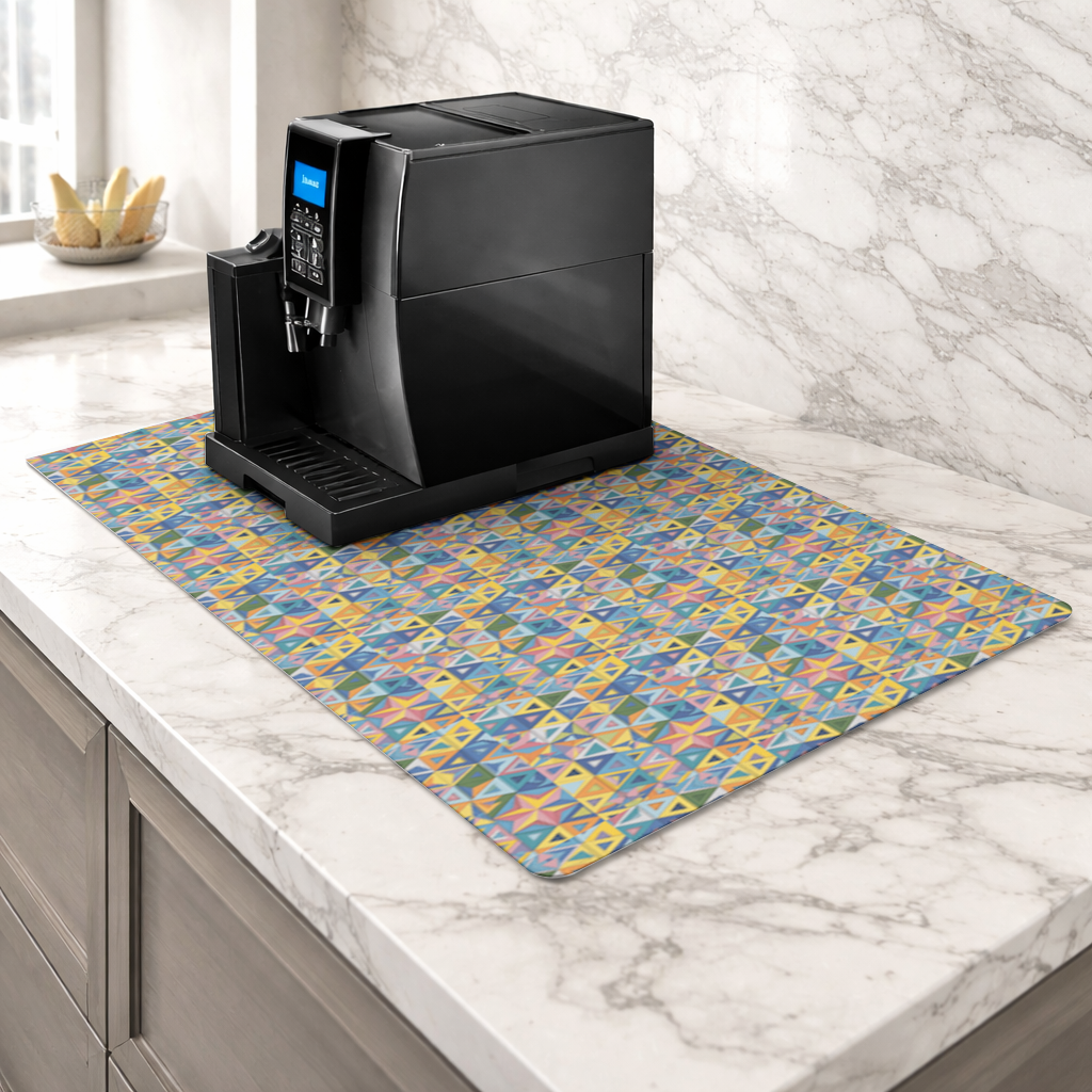 Rainbow triangle pattern Coffee Machine Base Mat