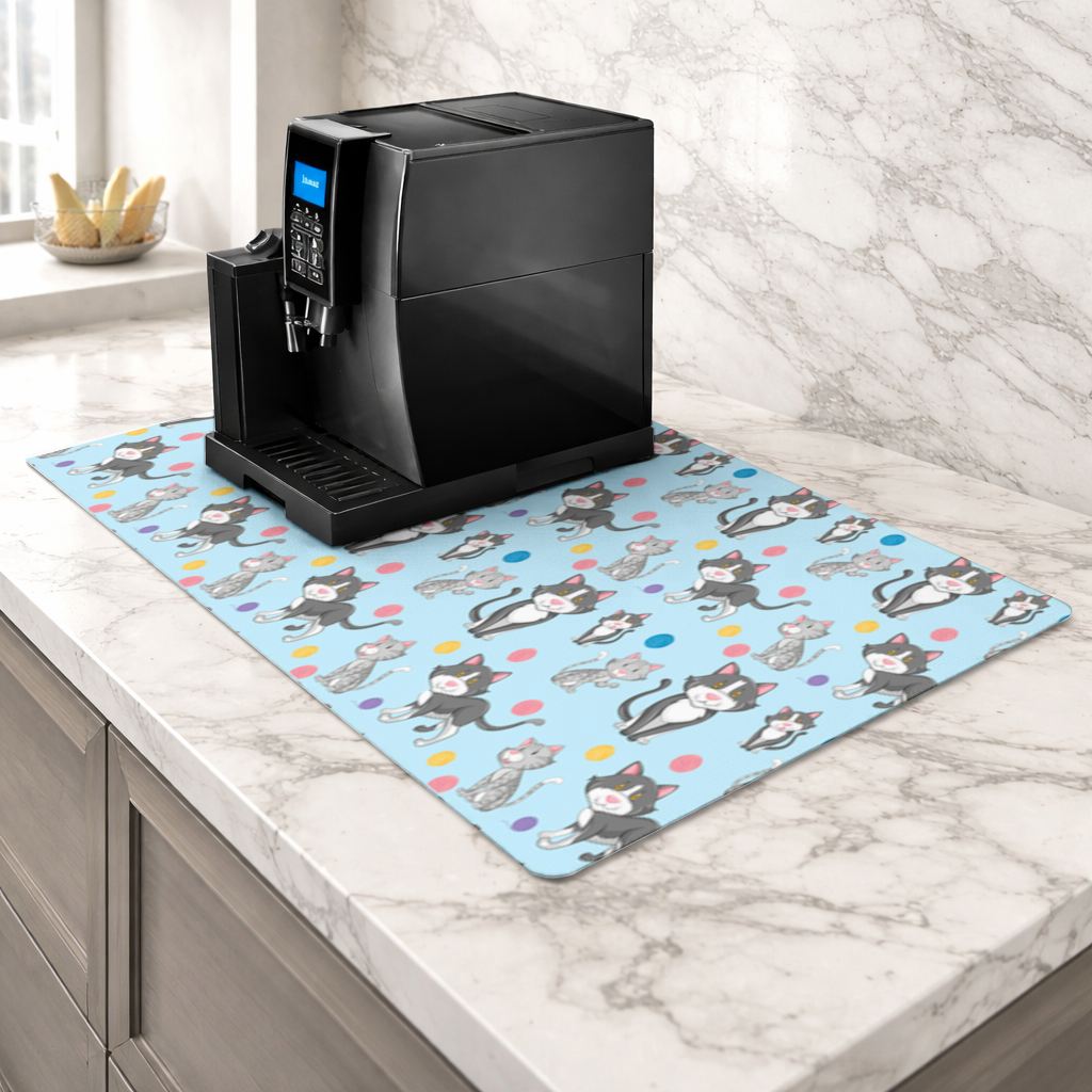 cat repeat pattern Coffee Machine Base Mat