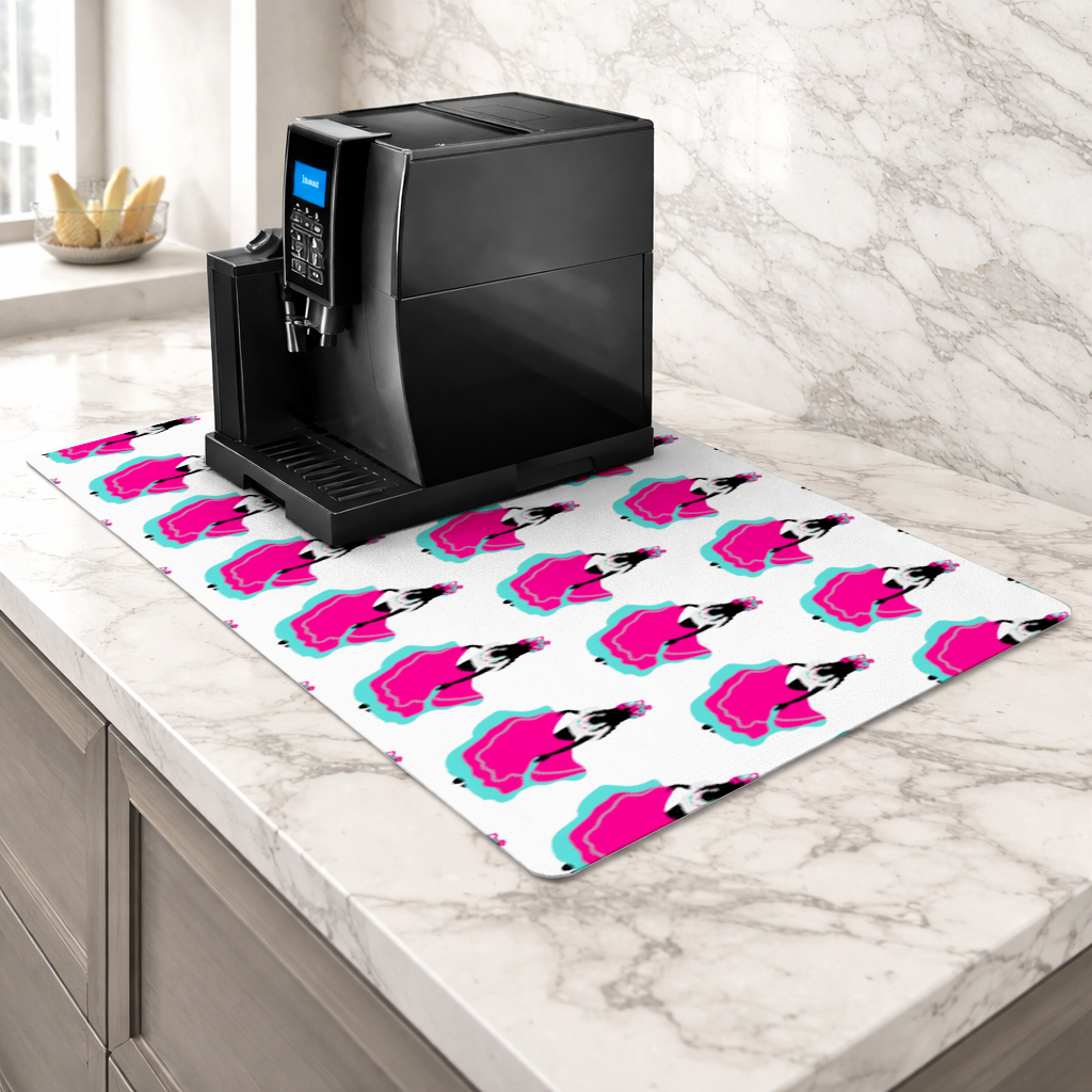 Mexican Folklorico Dancer Silhouette Coffee Machine Base Mat