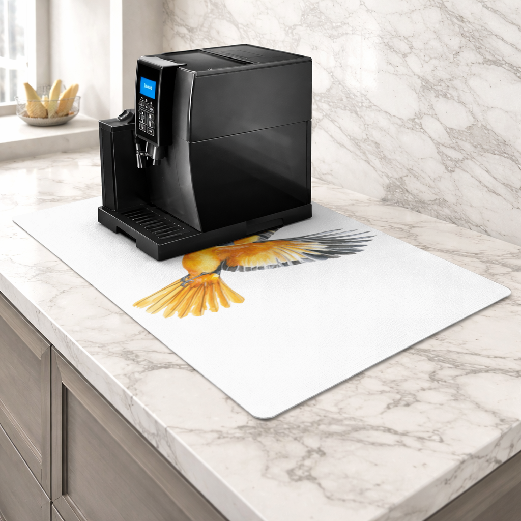 Watercolor Baltimore Oriole Coffee Machine Base Mat