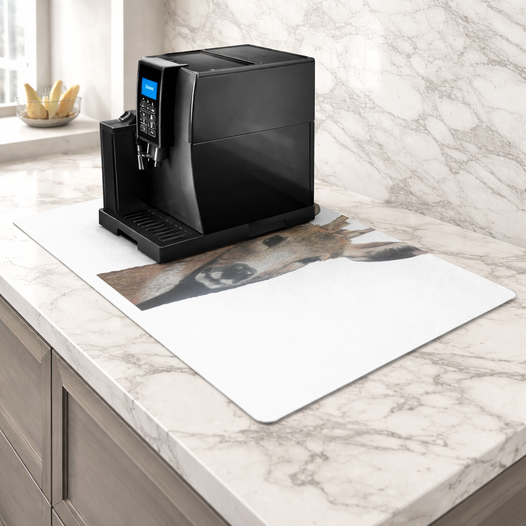 Deer colored pencil sketch Coffee Machine Base Mat