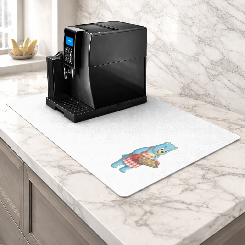 Blue Bear Pooli-Bakery-Cartoon character Coffee Machine Base Mat