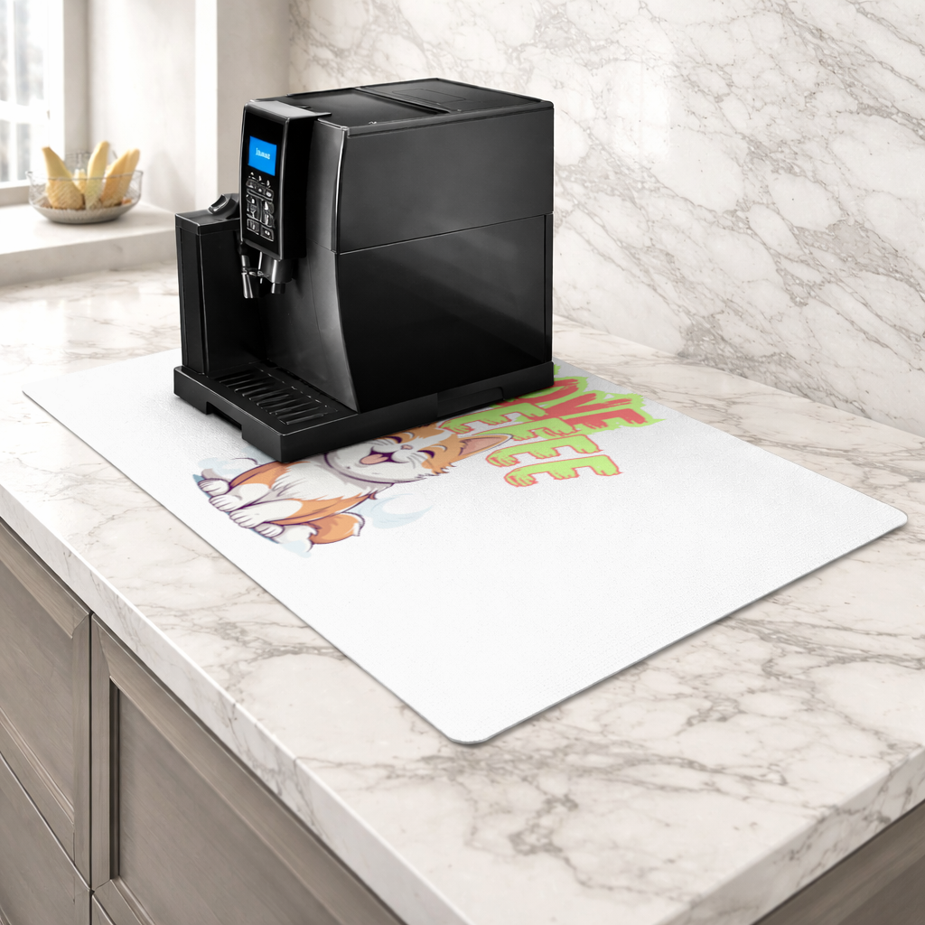 Cute Orange Cat Love Me Coffee Machine Base Mat