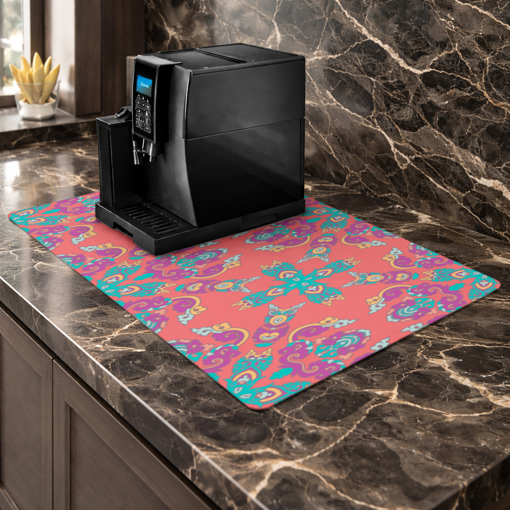 Vibrant Red Oriental Mandala Pattern 