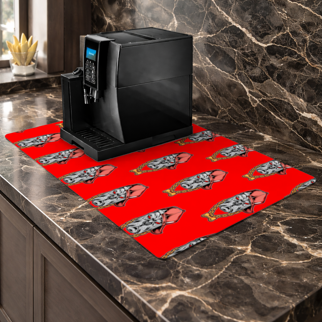 Hip Hop Style Gangster Dog Illustration Coffee Machine Base Mat