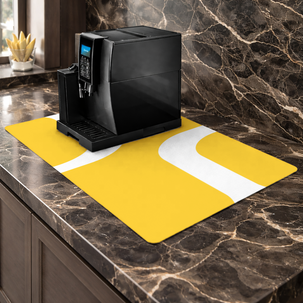 Yellow Geometric Labyrinth and Modern Abstract Pattern 