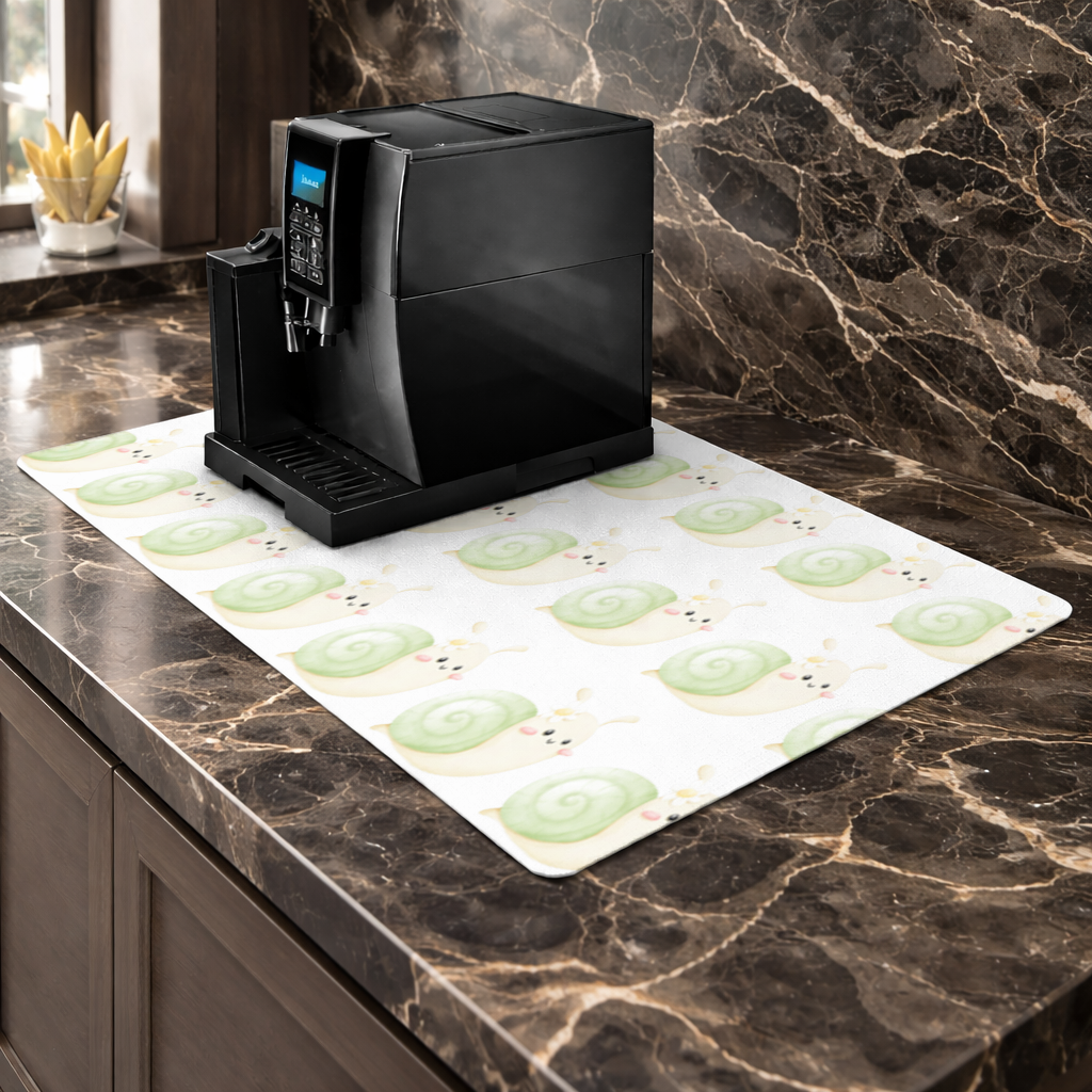 Cute Snail Illustration Coffee Machine Base Mat