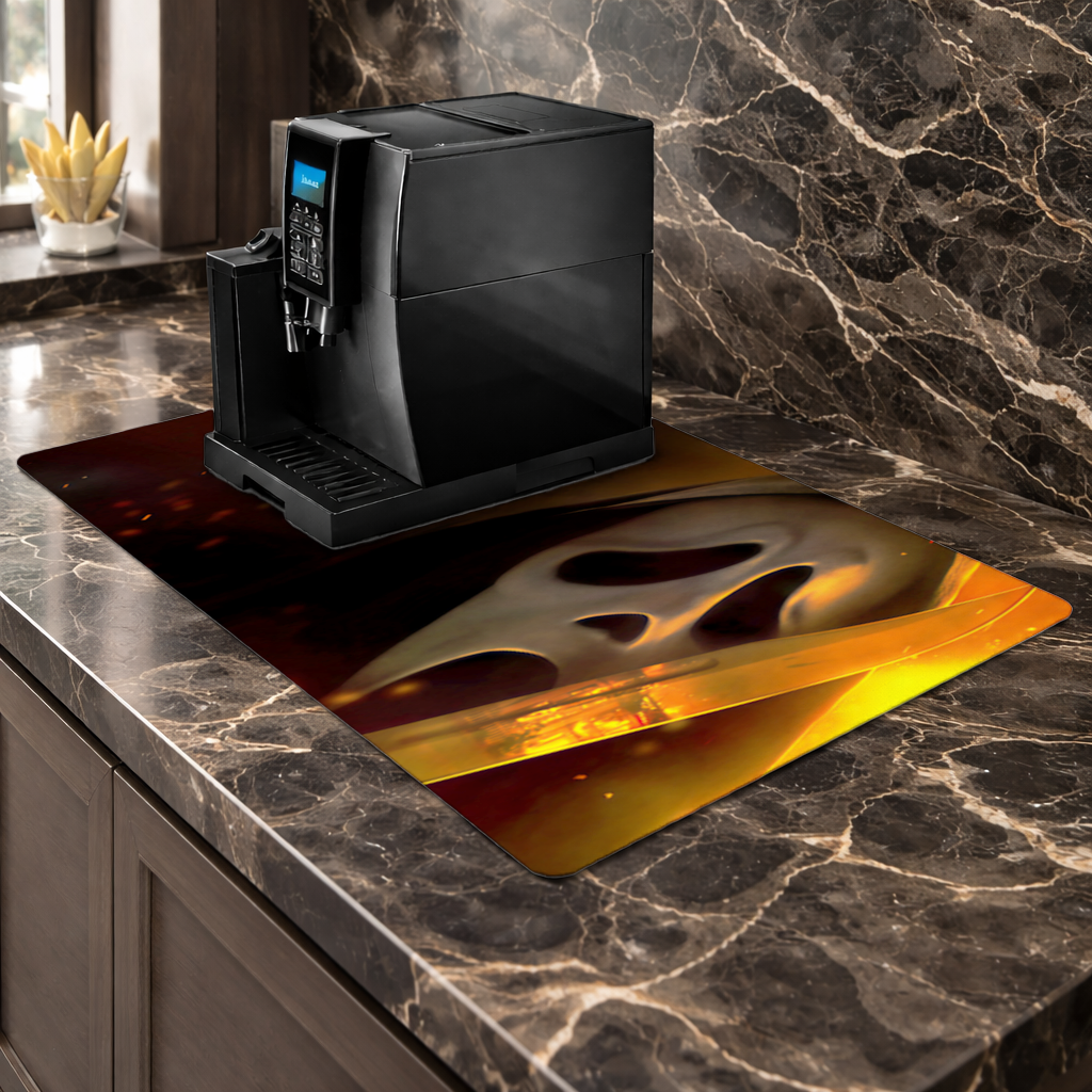Horror Movie Ghost Fan Art Coffee Machine Base Mat