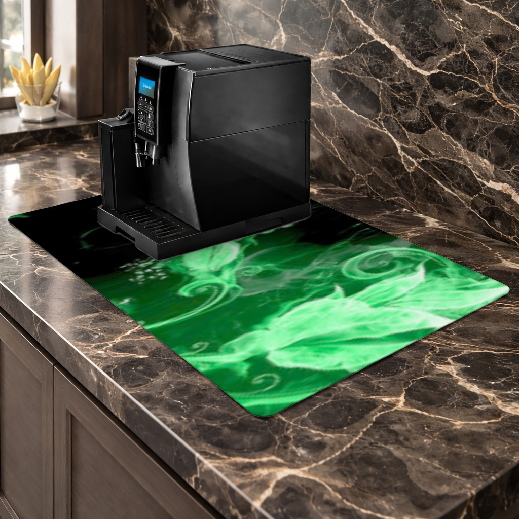 Green and black smokes Coffee Machine Base Mat