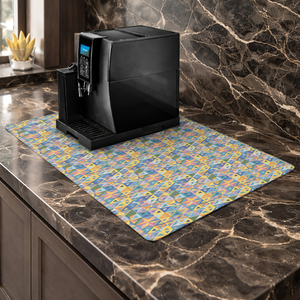 Rainbow triangle pattern Coffee Machine Base Mat