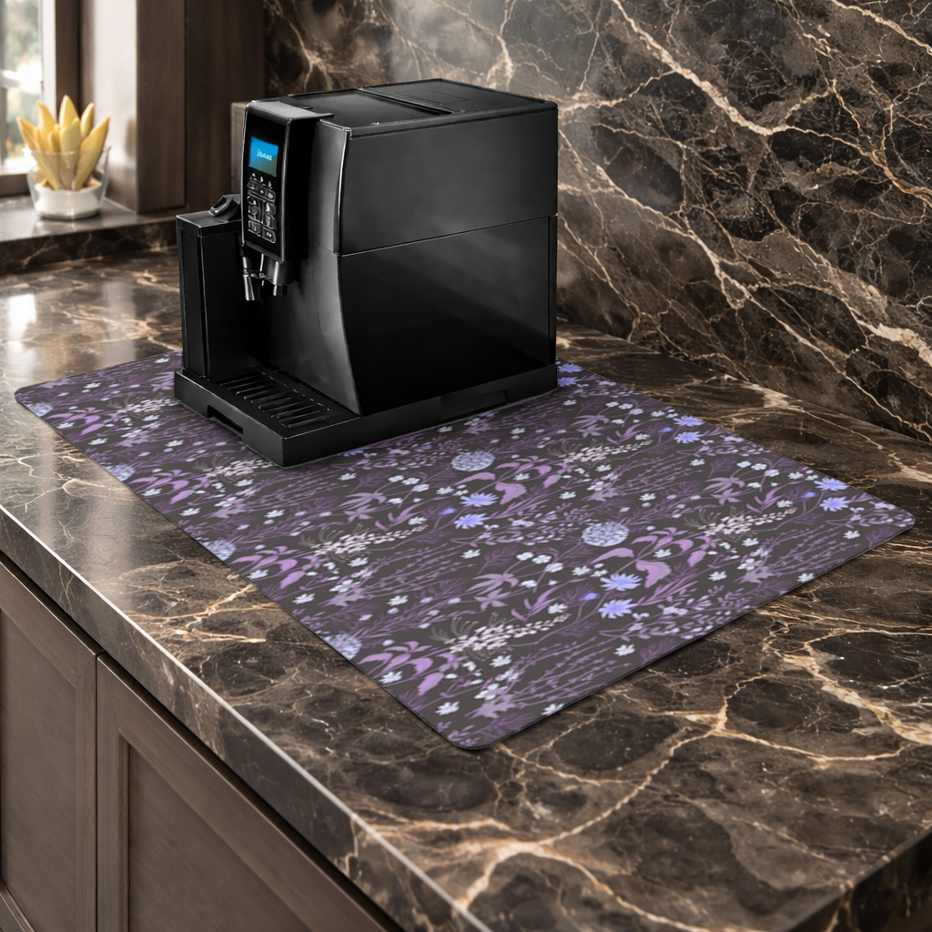 Mor Gotik Botanik Kahve Makinası Alt Matı