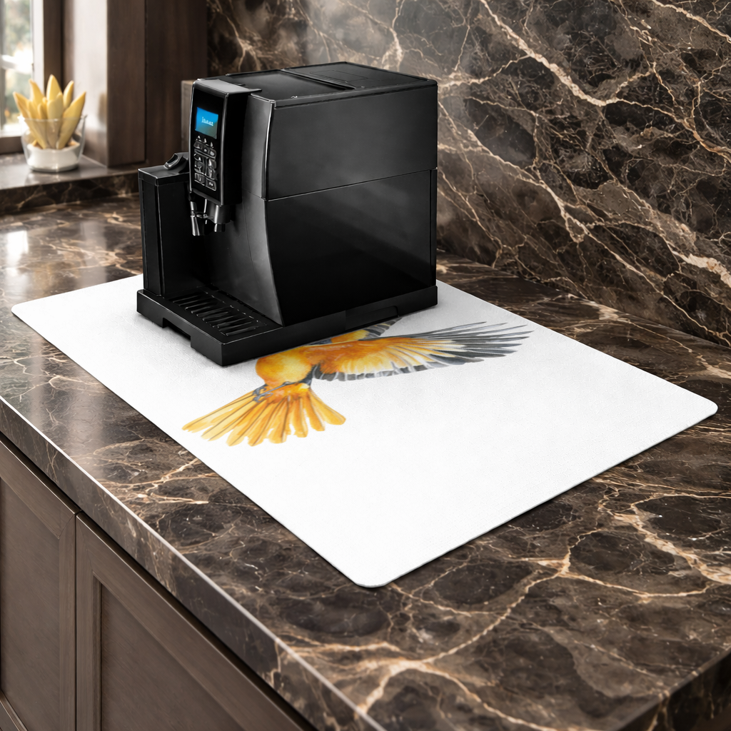 Watercolor Baltimore Oriole Coffee Machine Base Mat