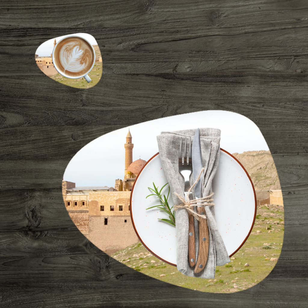 İshak Paşa Sarayı  Doğu Anadolunun Osmanlı Mirası Servis Tabağı Altlığı (12 Adet)
