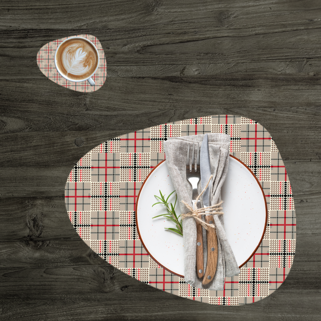 Red Black Geometric Tribal Pattern 