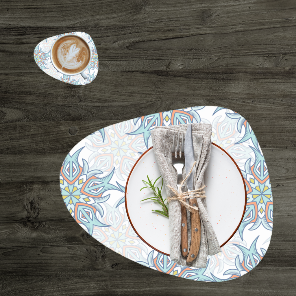 An abstract visual Charger Plate Set  12 Pieces