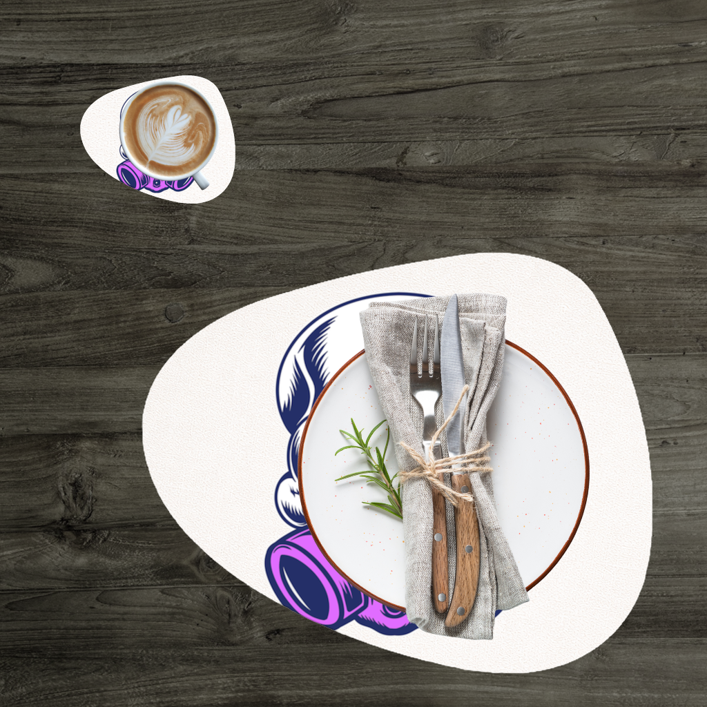 Skull with Gas Mask Illustration Modern and Edgy Design Charger Plate Set  12 Pieces