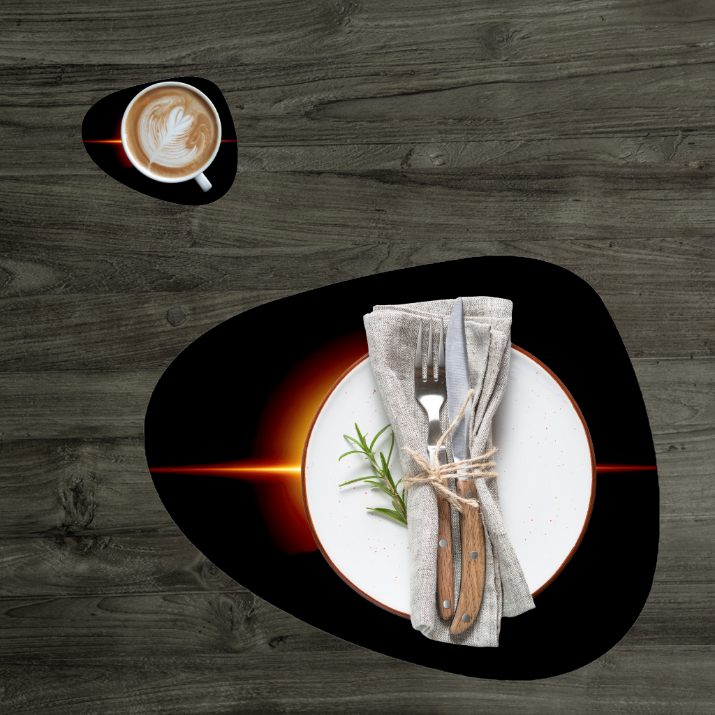 Samurai Silhouette Under the Rising Sun Honor and Strength Charger Plate Set  12 Pieces