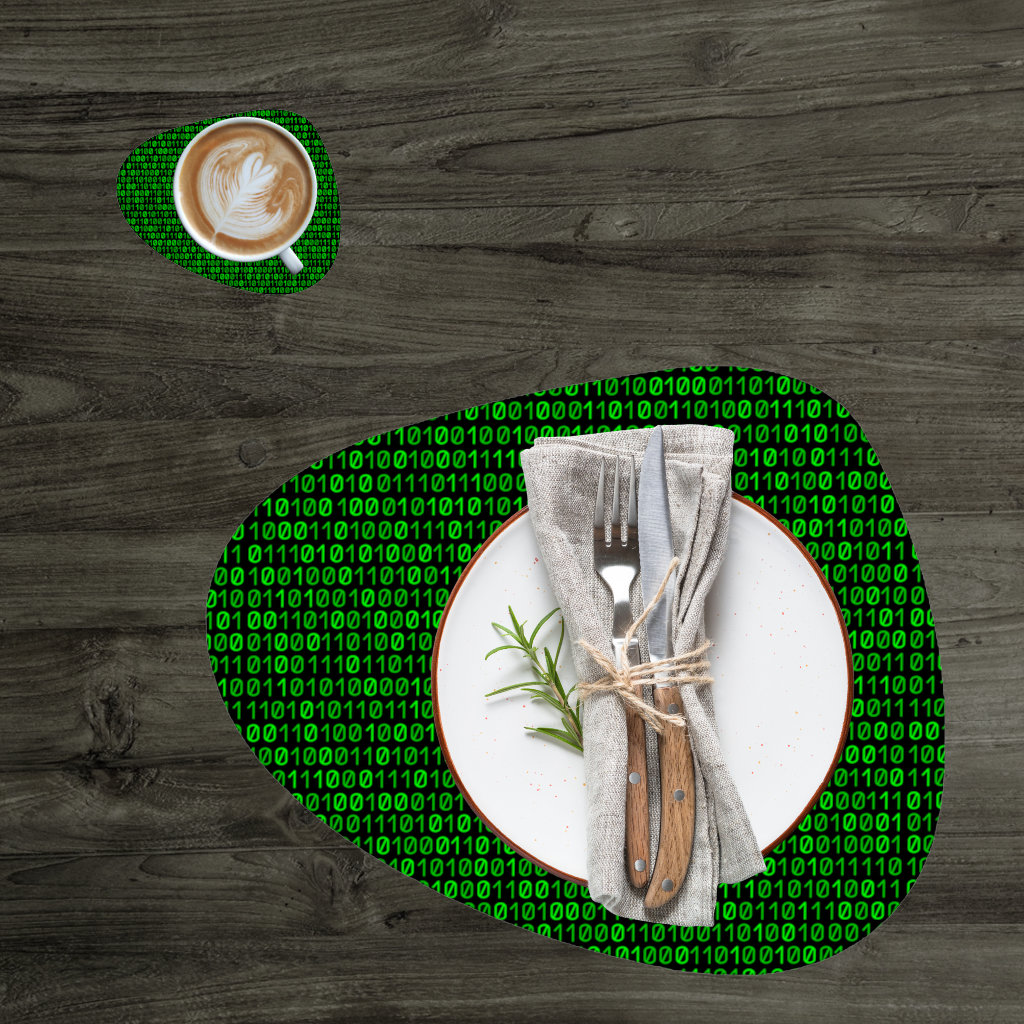 Matrix Style Digital Binary Code Background Charger Plate Set  12 Pieces