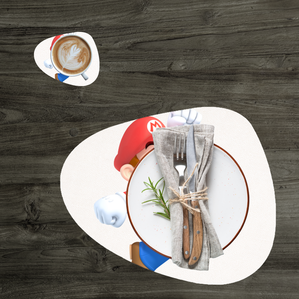 Retro Pixel Hero Design Charger Plate Set  12 Pieces