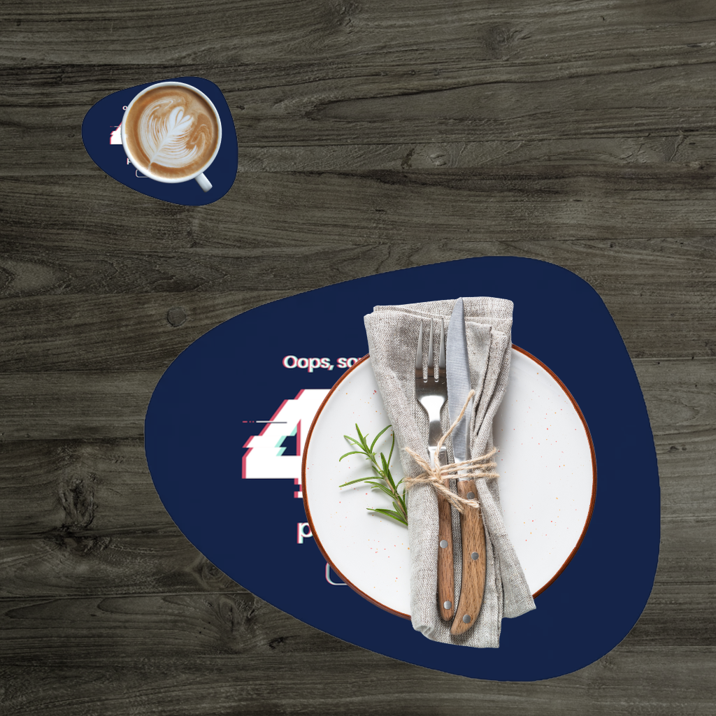 404 Error Glitch Design Charger Plate Set  12 Pieces