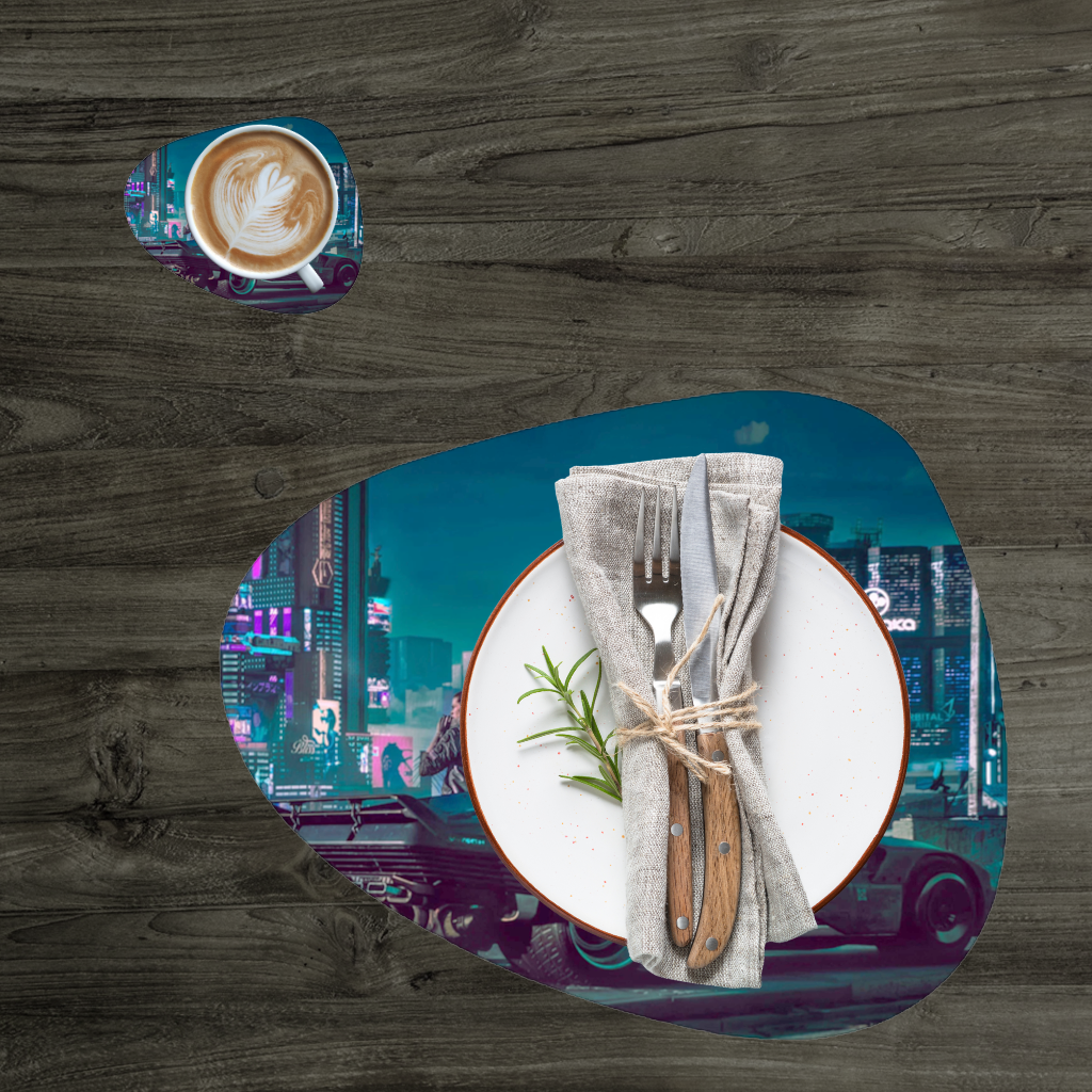 Cyberpunk Themed Customizable Gaming Design Product Charger Plate Set  12 Pieces