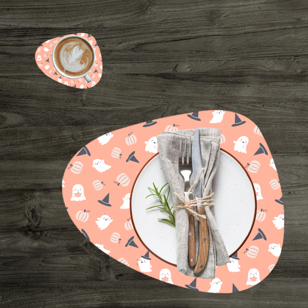 Cute Pumpkin and Witch Hat Ghost Pattern Charger Plate Set  12 Pieces