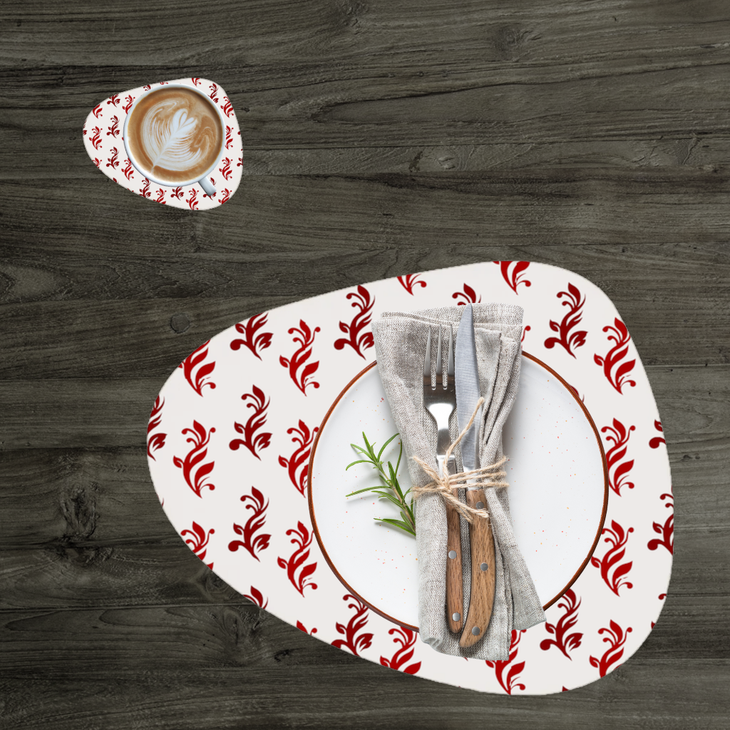 Burgundy Baroque Swirls Charger Plate Set  12 Pieces