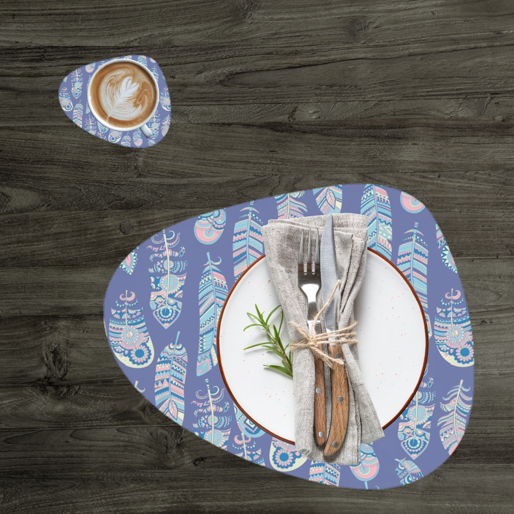 Bohem Etnik Tüy Servis Tabağı Altlığı (12 Adet)
