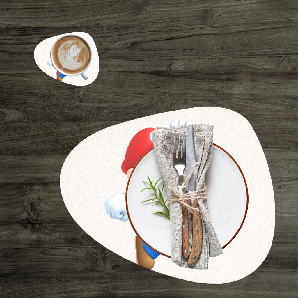 Retro Pixel Hero Design Charger Plate Set  12 Pieces