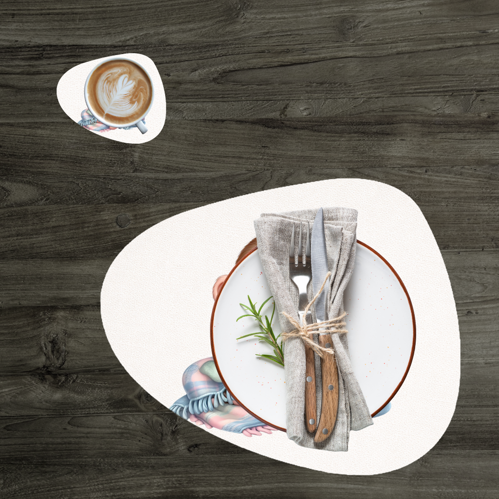 Cute Baby Monkey Wrapped in Blanket Charger Plate Set 12 Pieces