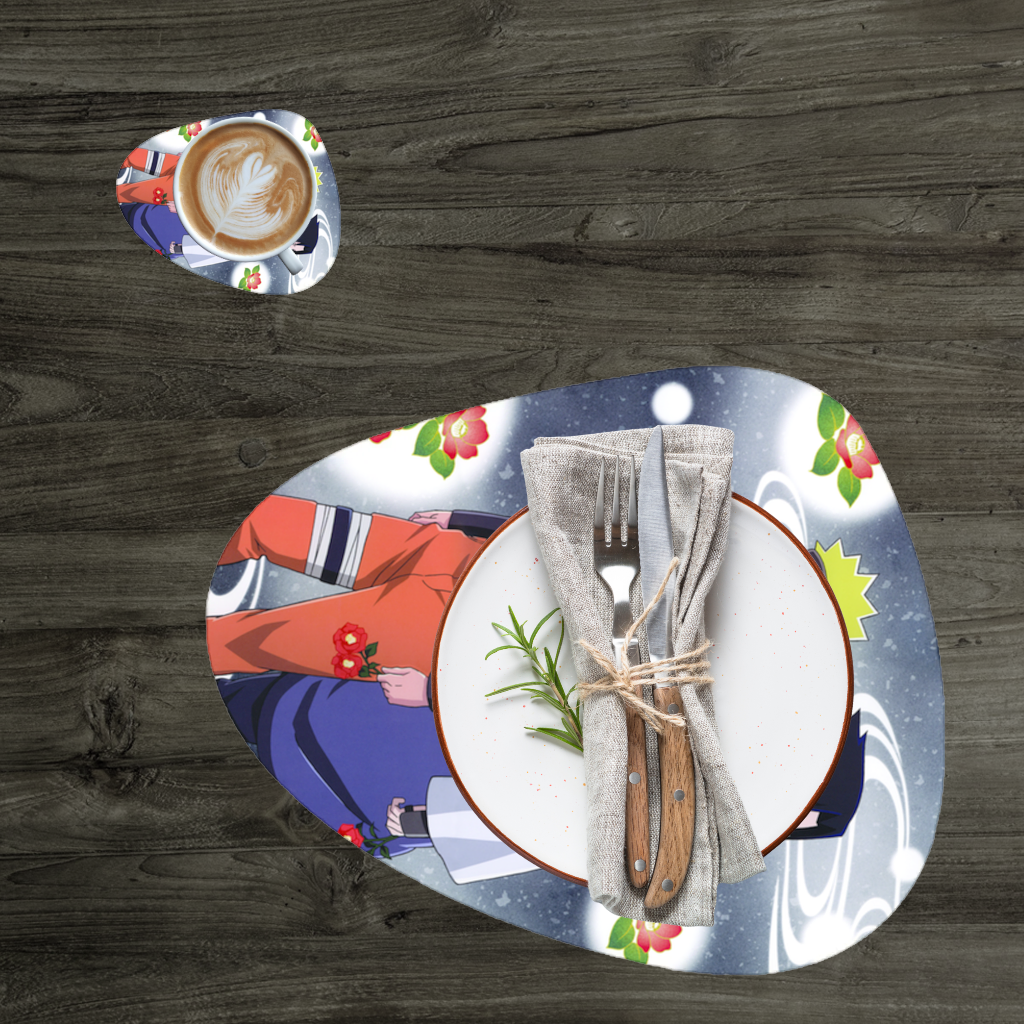 Sırt Sırta Duran İki Rakip Savaşçı Servis Tabağı Altlığı (12 Adet)