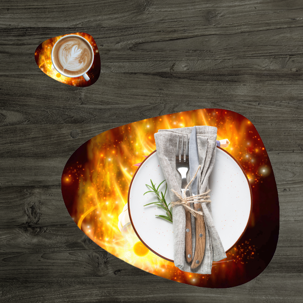 Alevli Pembe Saçlı Savaşçı Servis Tabağı Altlığı (12 Adet)