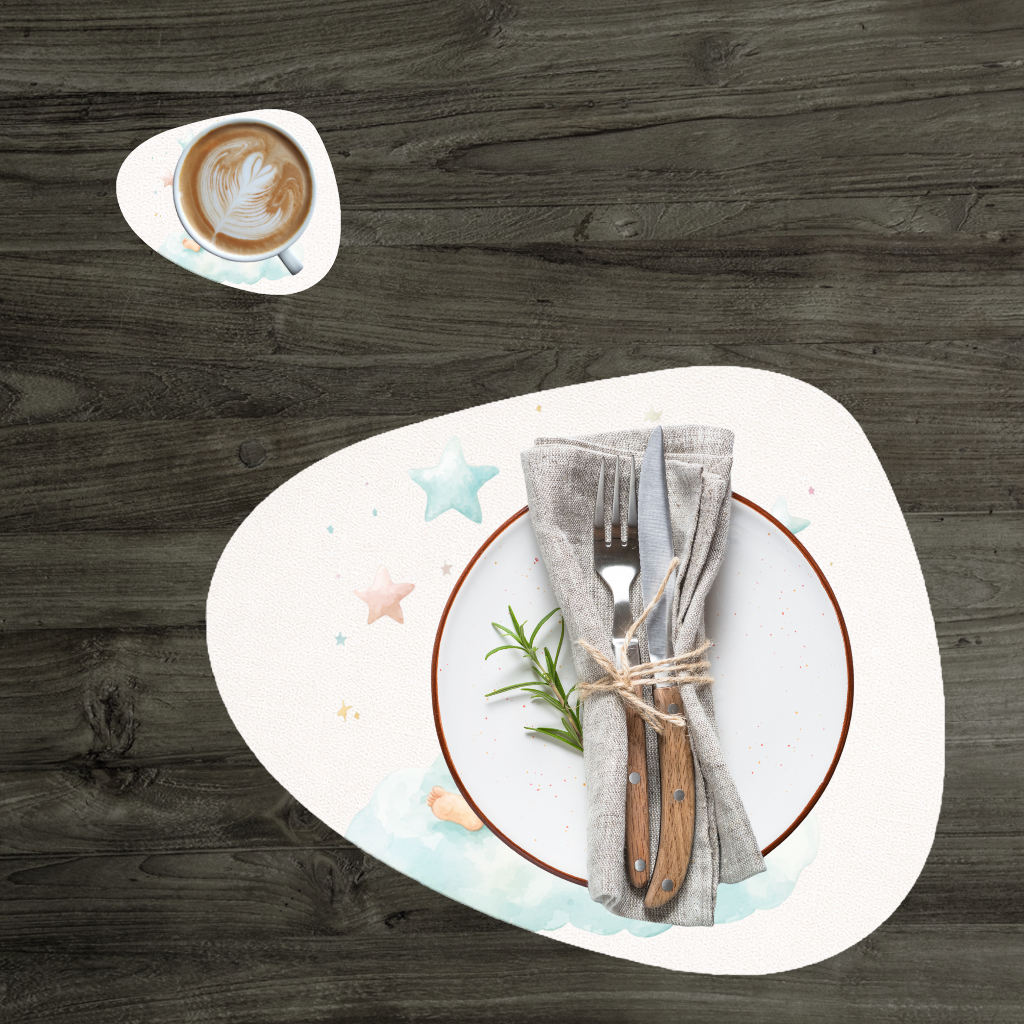 Baby Girl Reaching for Stars on a Cloud Charger Plate Set  12 Pieces