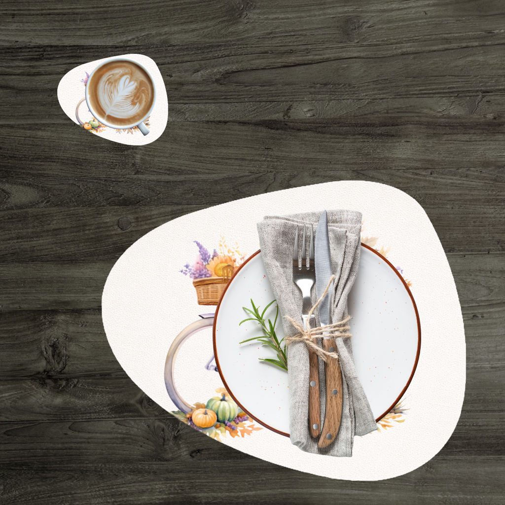 Lavender Autumn Bicycle with Pumpkins 