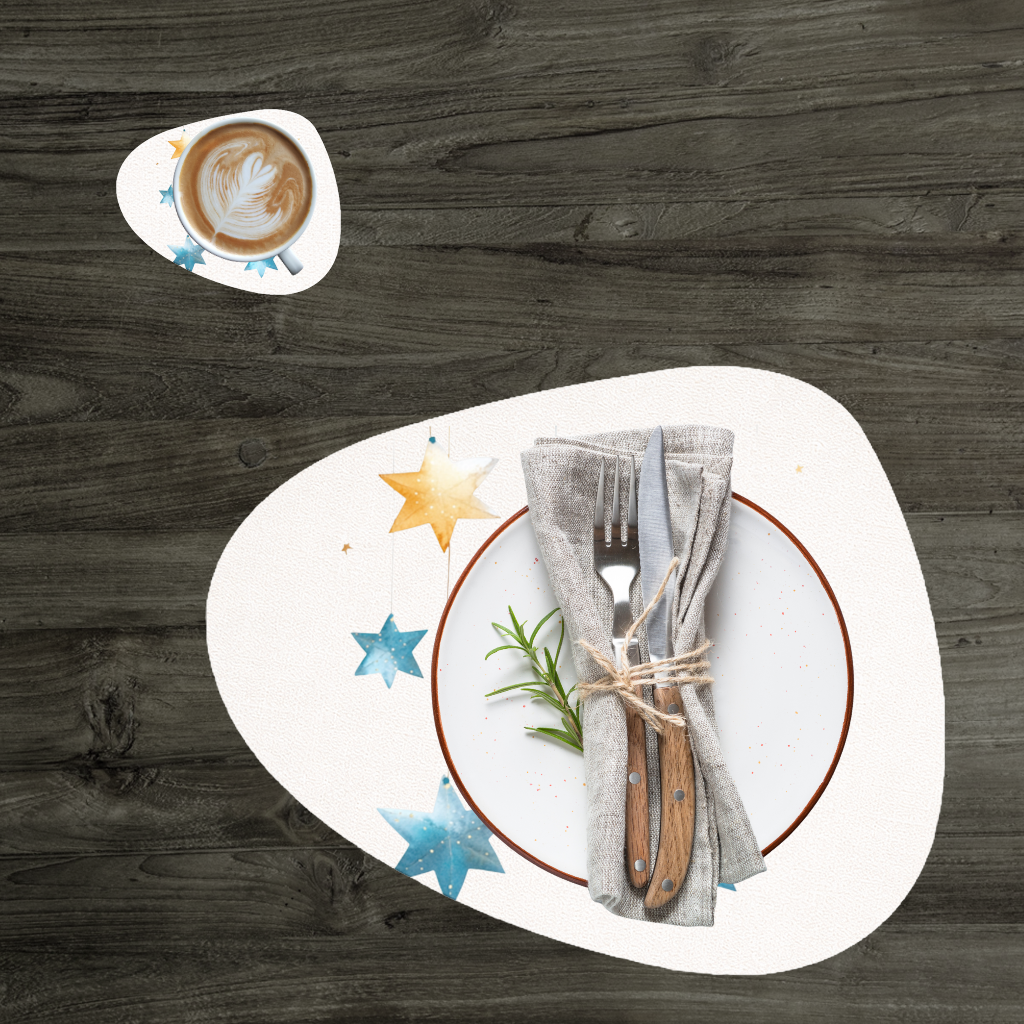 Watercolor Hanging Stars Charger Plate Set  12 Pieces