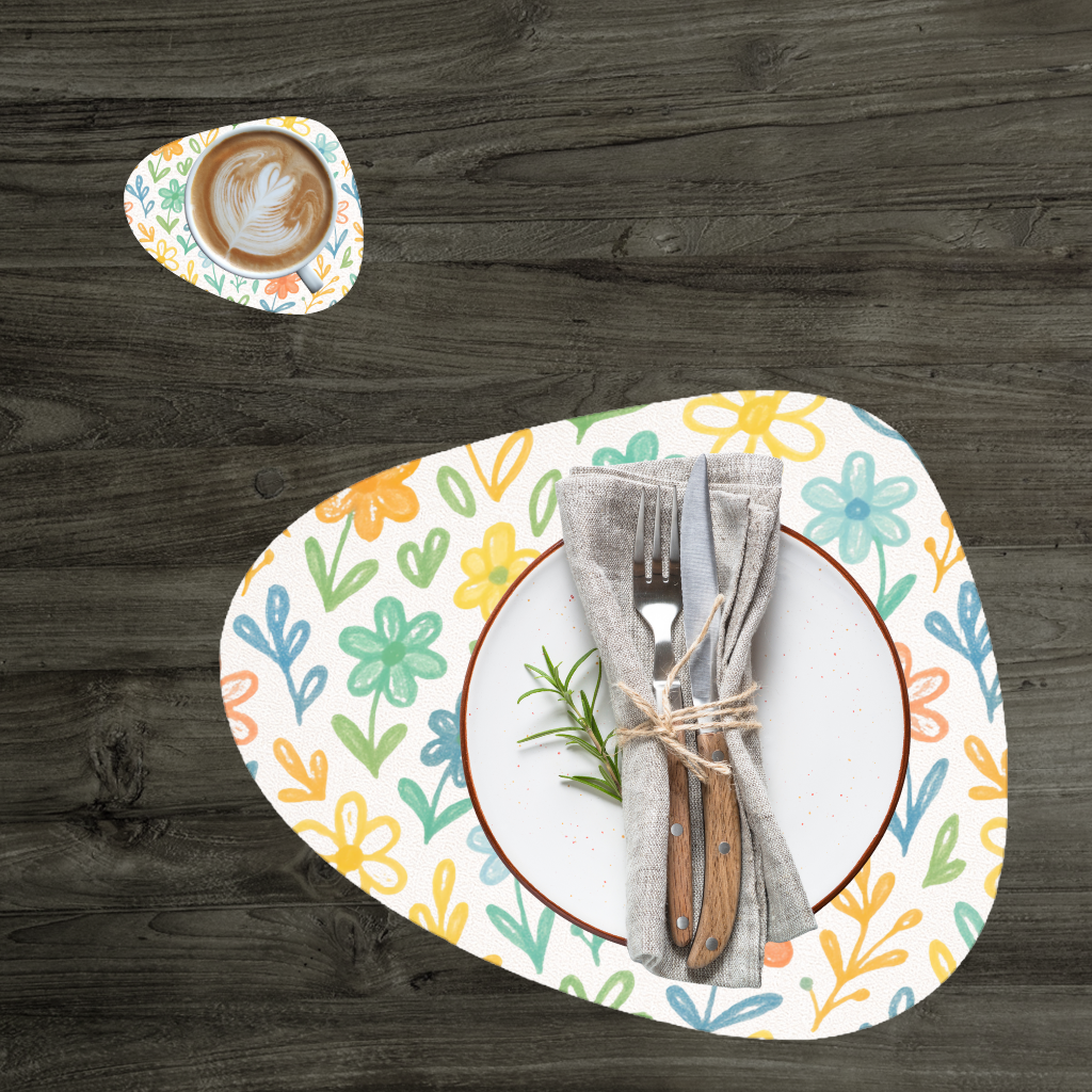 Colorful Boho Wildflowers Charger Plate Set  12 Pieces
