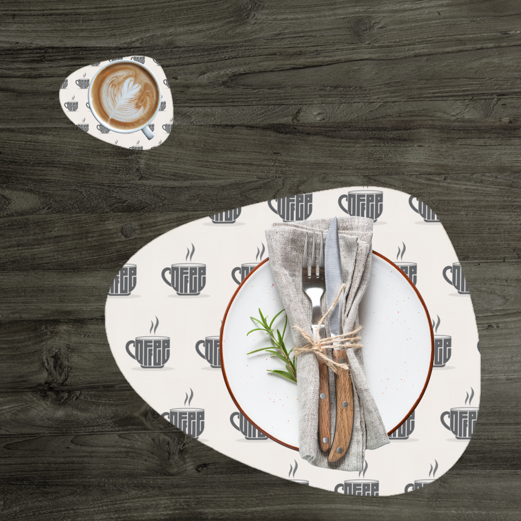 coffee cup Charger Plate Set  12 Pieces