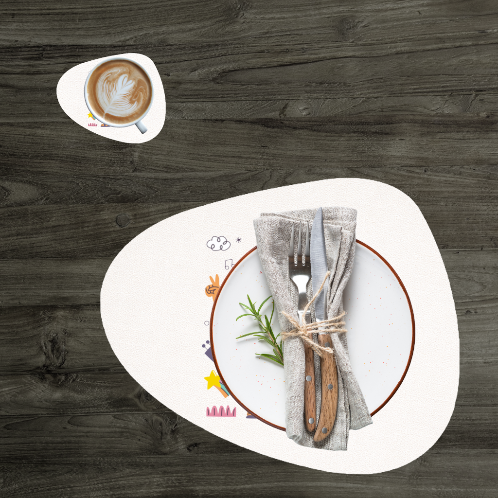 Retro Hippie Character Charger Plate Set  12 Pieces