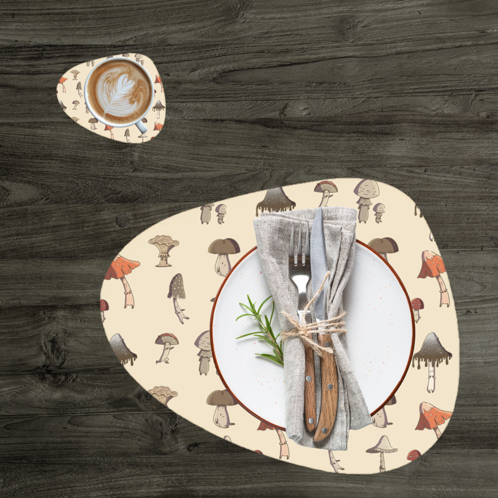 Sad Mushrooms Charger Plate Set 12 Pieces