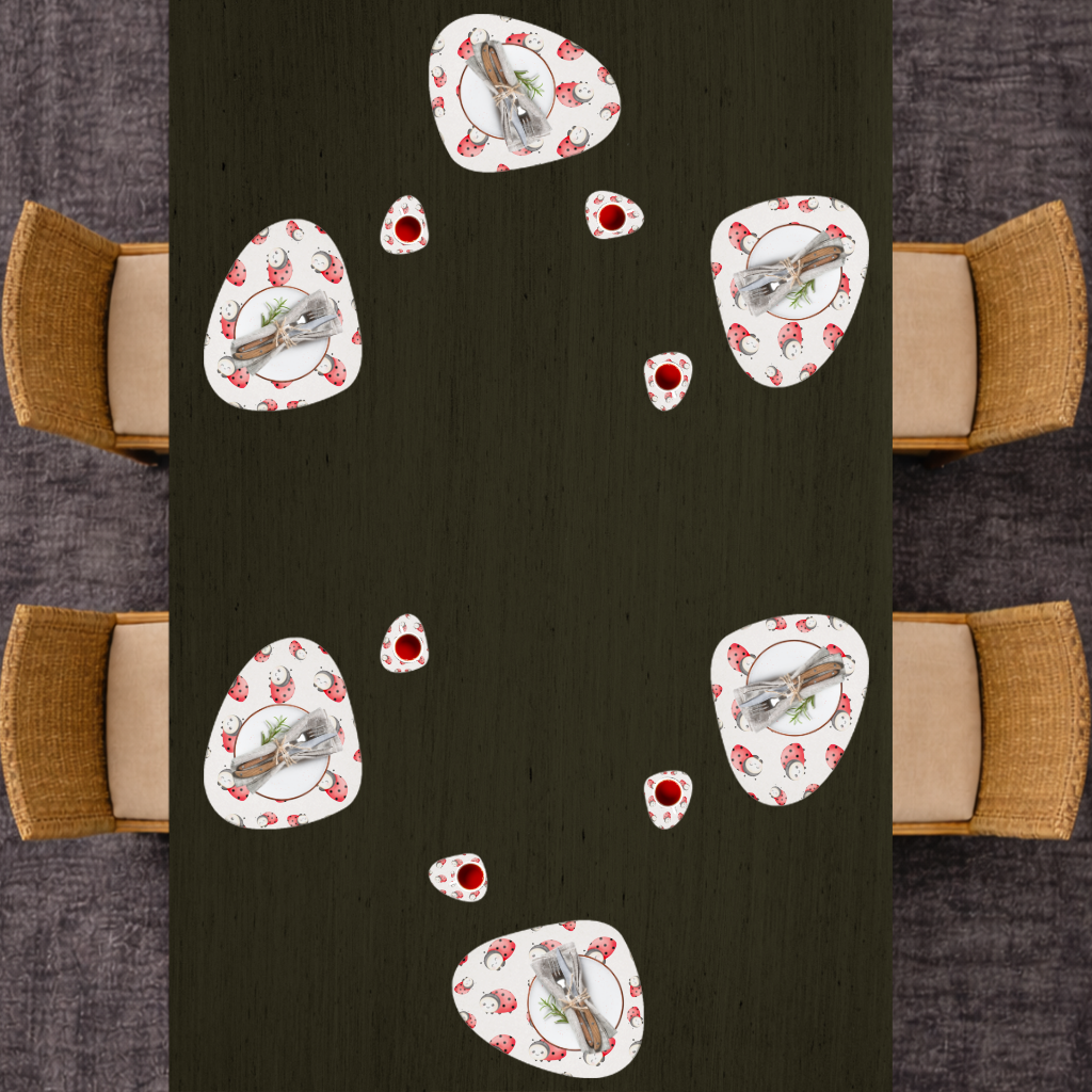 Cute Kawaii Ladybug Pattern Charger Plate Set  12 Pieces