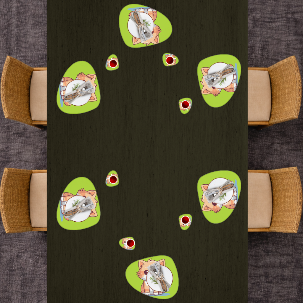 Cute Orange Cat Illustration Charger Plate Set  12 Pieces