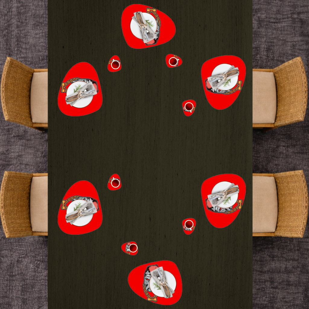 Hip Hop Style Gangster Dog Illustration Charger Plate Set  12 Pieces