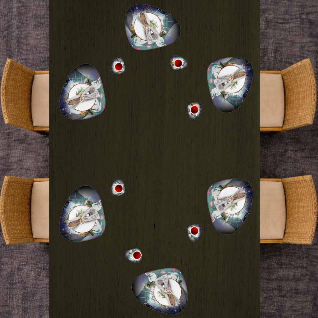 Naruto  Sasuke  Rasengan ve Chidori Saldırısı Servis Tabağı Altlığı (12 Adet)