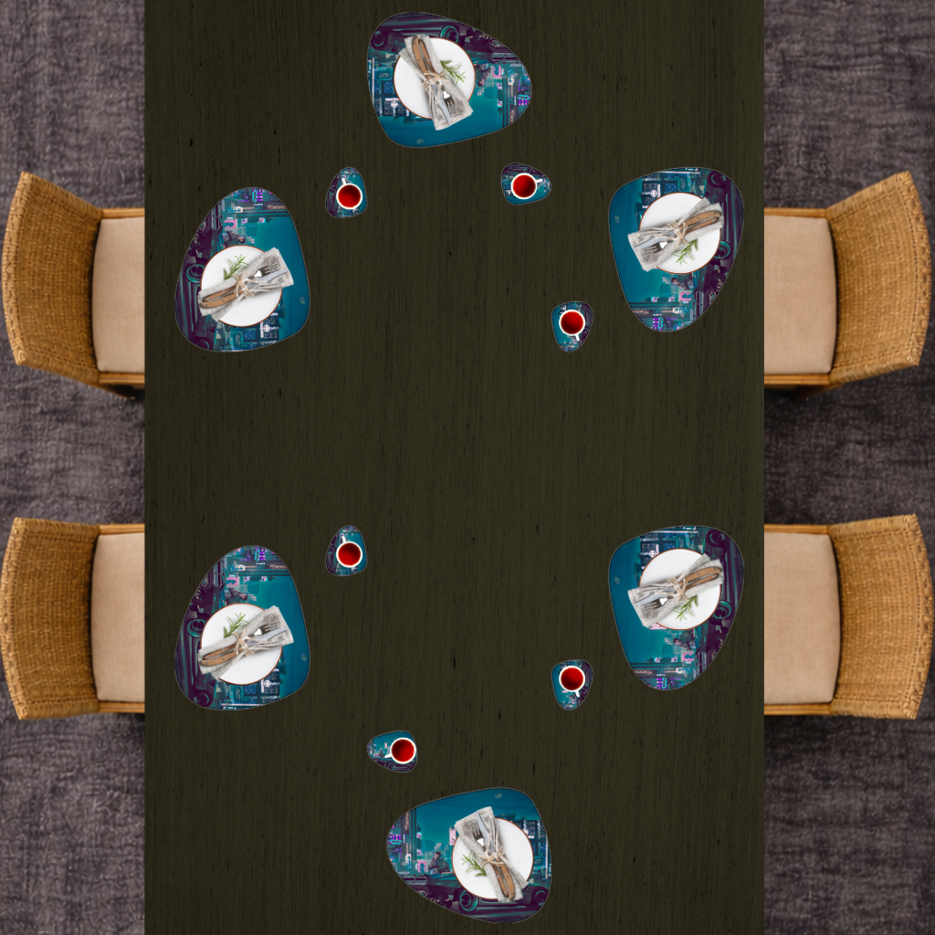 Cyberpunk Themed Customizable Gaming Design Product Charger Plate Set  12 Pieces