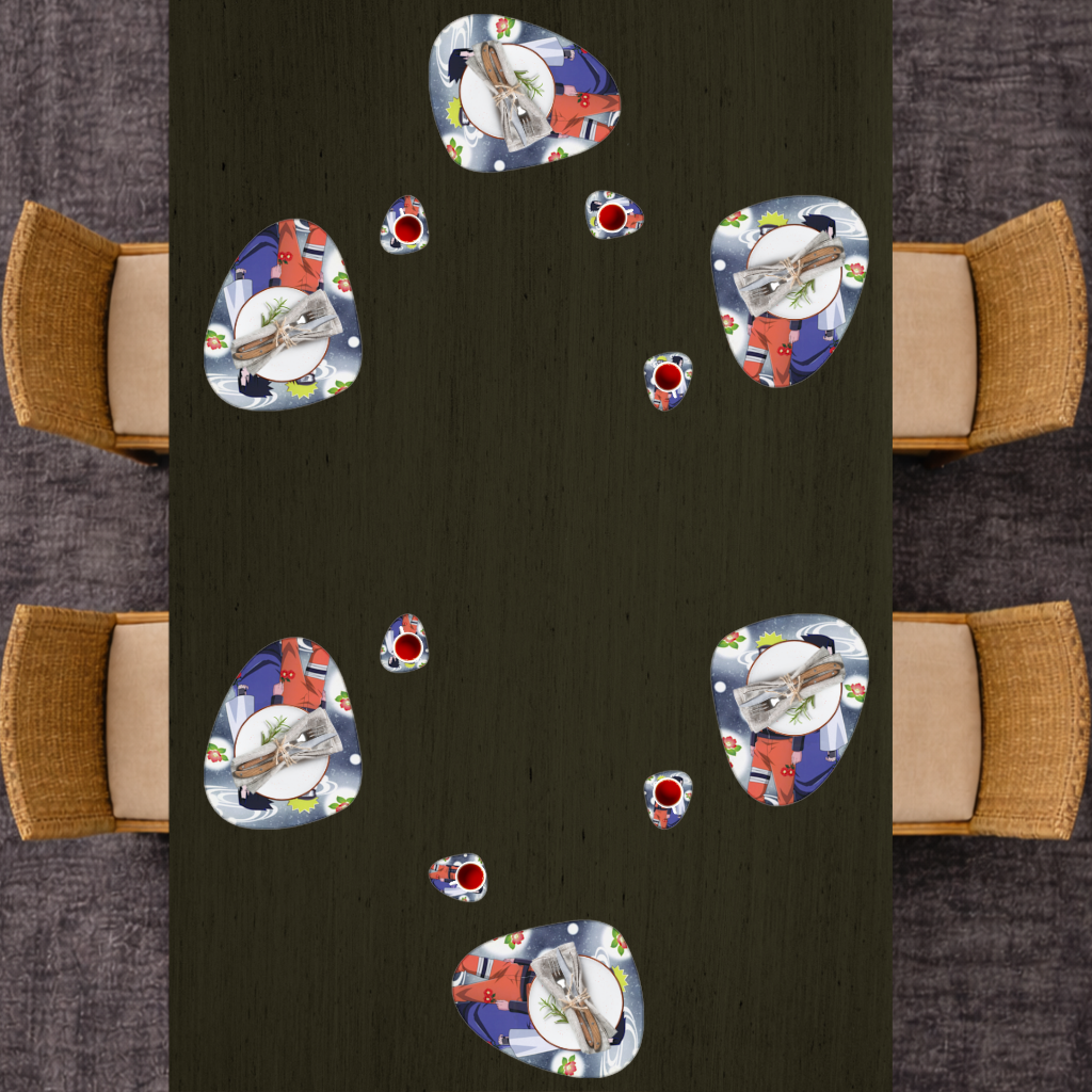 Two Rival Warriors with Red Camellias Charger Plate Set 12 Pieces