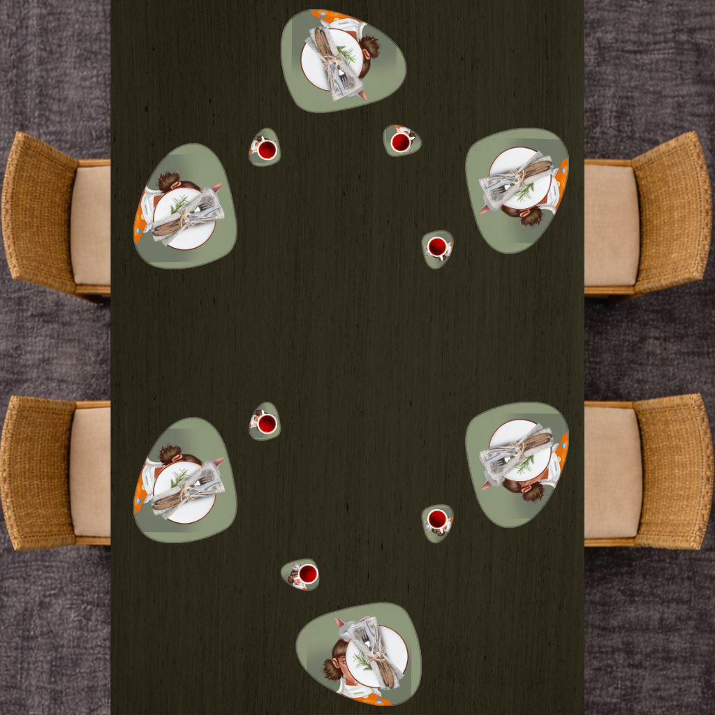 Mood Kedi ve Ben Dokunma Telefonuma! Servis Tabağı Altlığı (12 Adet)