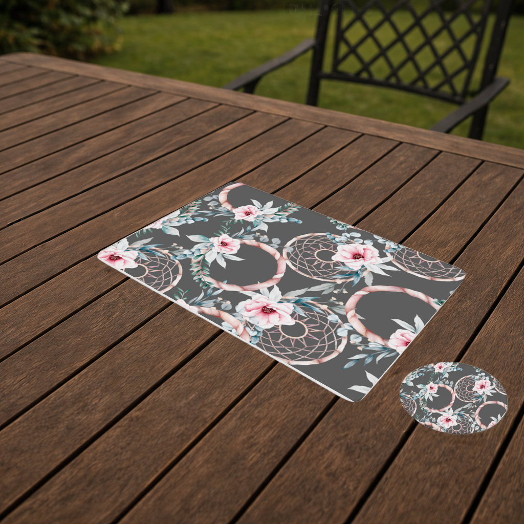 Boho Floral Dreamcatcher Pattern Charger Plate Set  12 Pieces