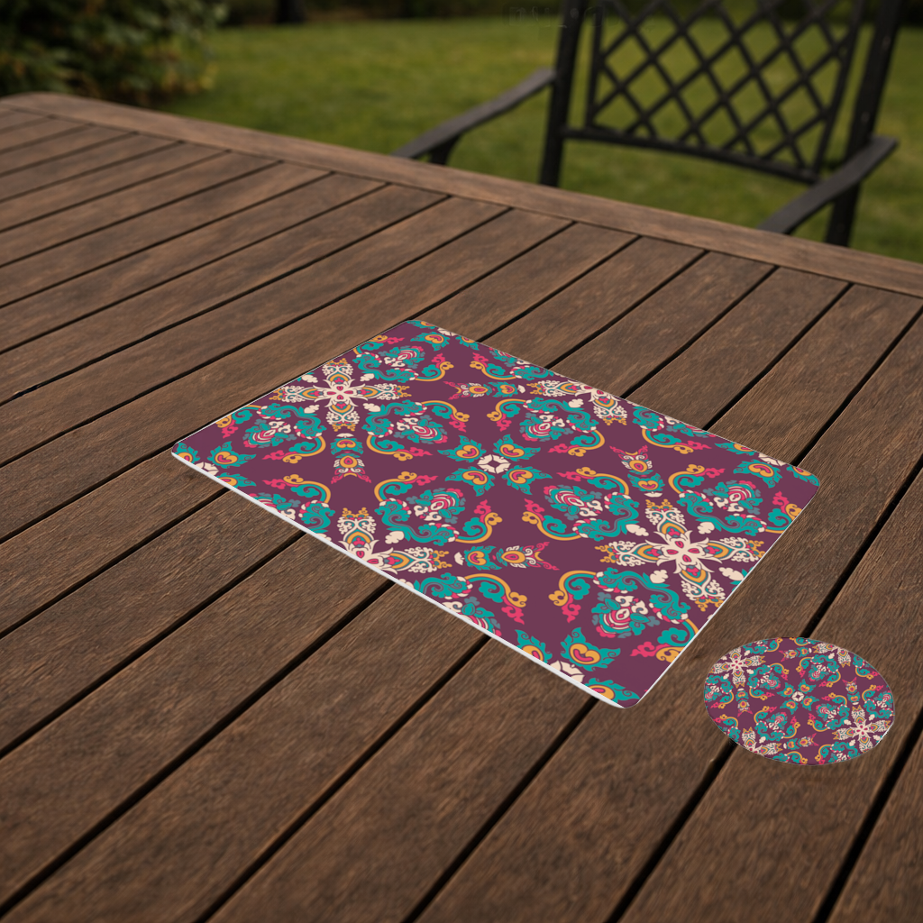 Colorful Ottoman Inspired Mandala Pattern Charger Plate Set  12 Pieces