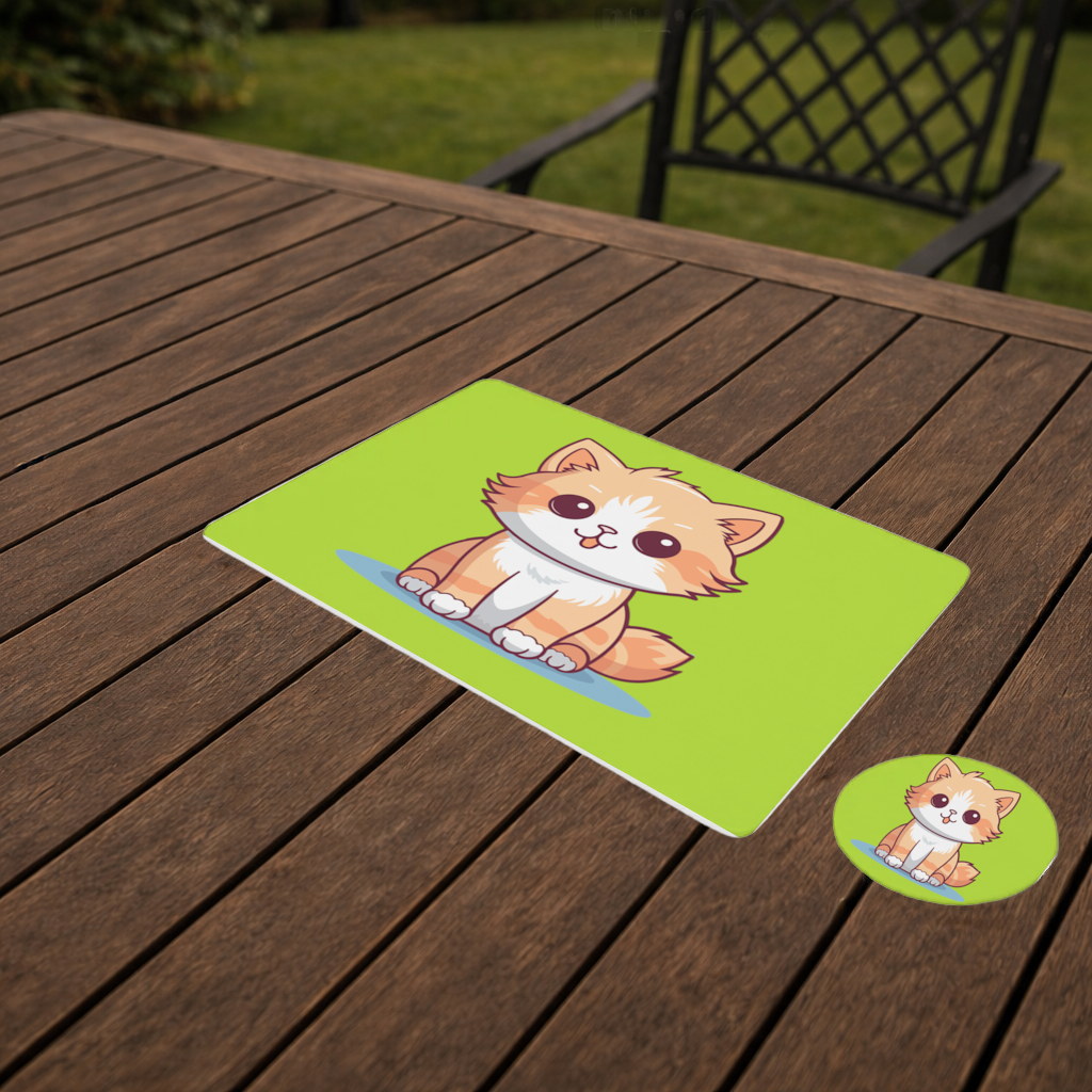 Cute Orange Cat Illustration Charger Plate Set  12 Pieces