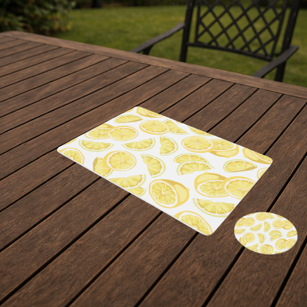 Fresh Lemon Slices Vibrant Summer Pattern Charger Plate Set  12 Pieces